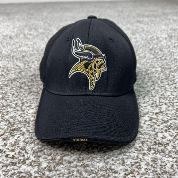 Minnesota Vikings Hat Cap Flex Mens One Size Black NFL Football Embroidered Logo - Picture 1 of 7